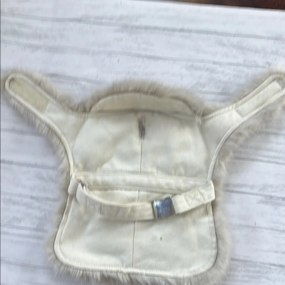 Dog Jacket Coat of Faux Fur in Light Gray, Size Small/Medium
